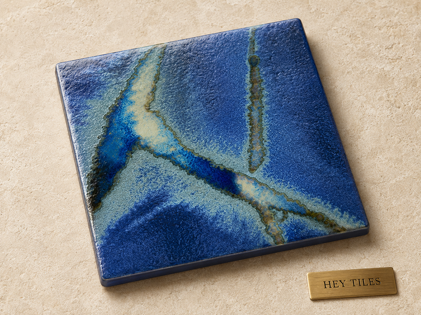 Sora Series: 6" x 6" Space Blue Semi-Gloss Porcelain Pool Field Tile