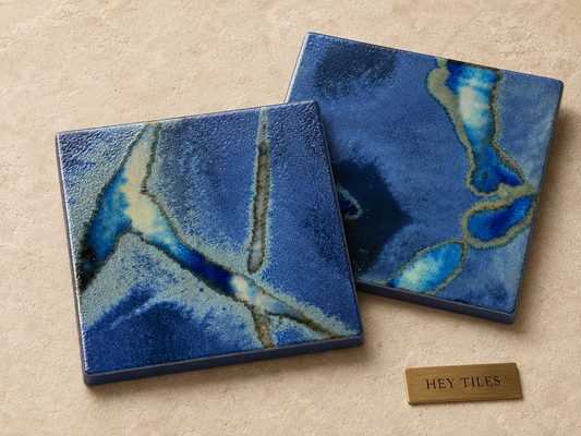 Sora Series: 6" x 6" Space Blue Semi-Gloss Porcelain Pool Field Tile