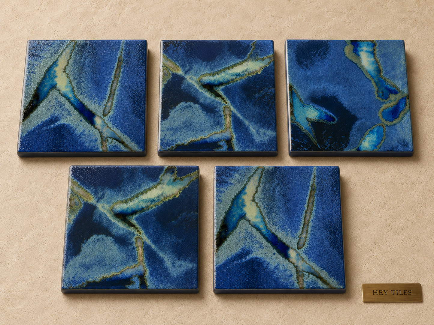 Sora Series: 6" x 6" Space Blue Semi-Gloss Porcelain Pool Field Tile