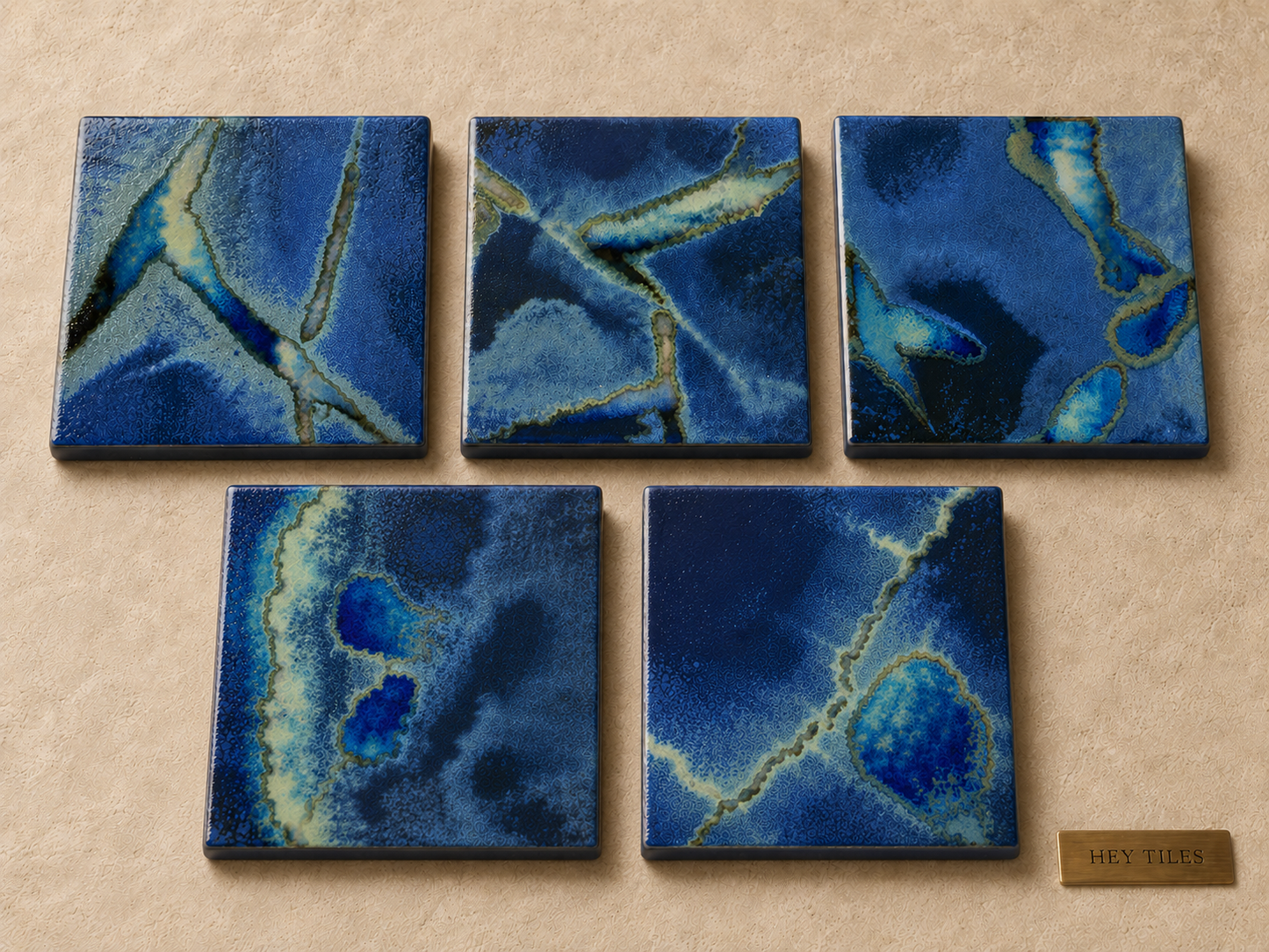 Sora Series: 6" x 6" Space Blue Semi-Gloss Porcelain Pool Field Tile