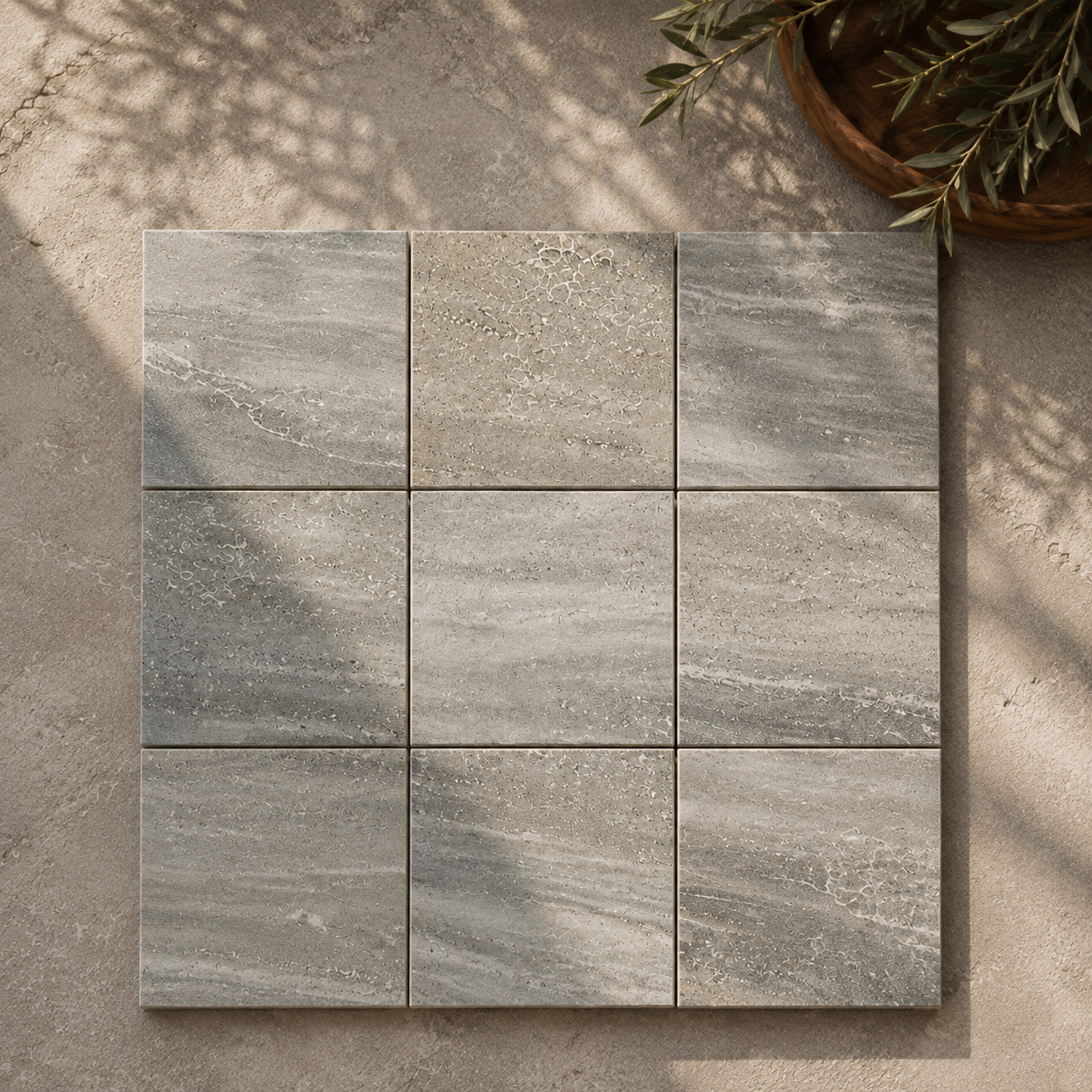 Fujiwa Desert Grey 6" x 6" Porcelain Pool Tile