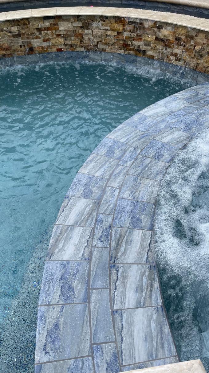 Fujiwa Blue Granite 6" x 6" Porcelain Pool Tile