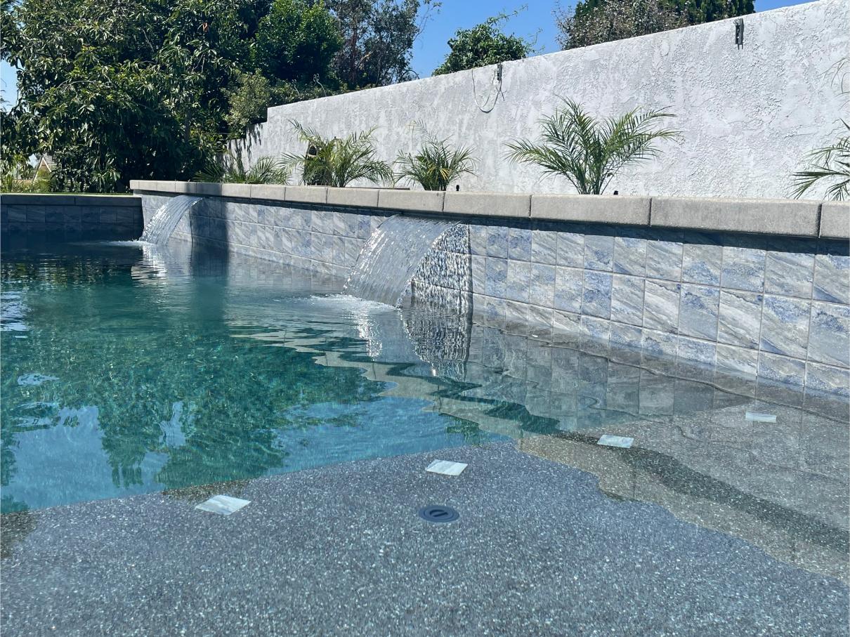 Fujiwa Blue Granite 6" x 6" Porcelain Pool Tile