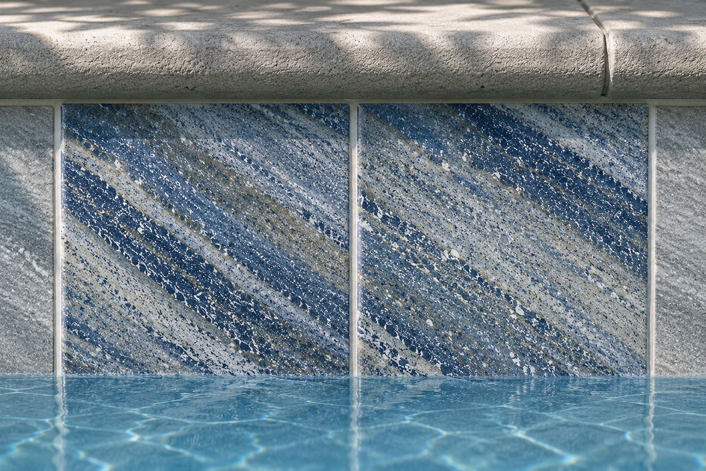 Fujiwa Blue Granite 6" x 6" Porcelain Pool Tile