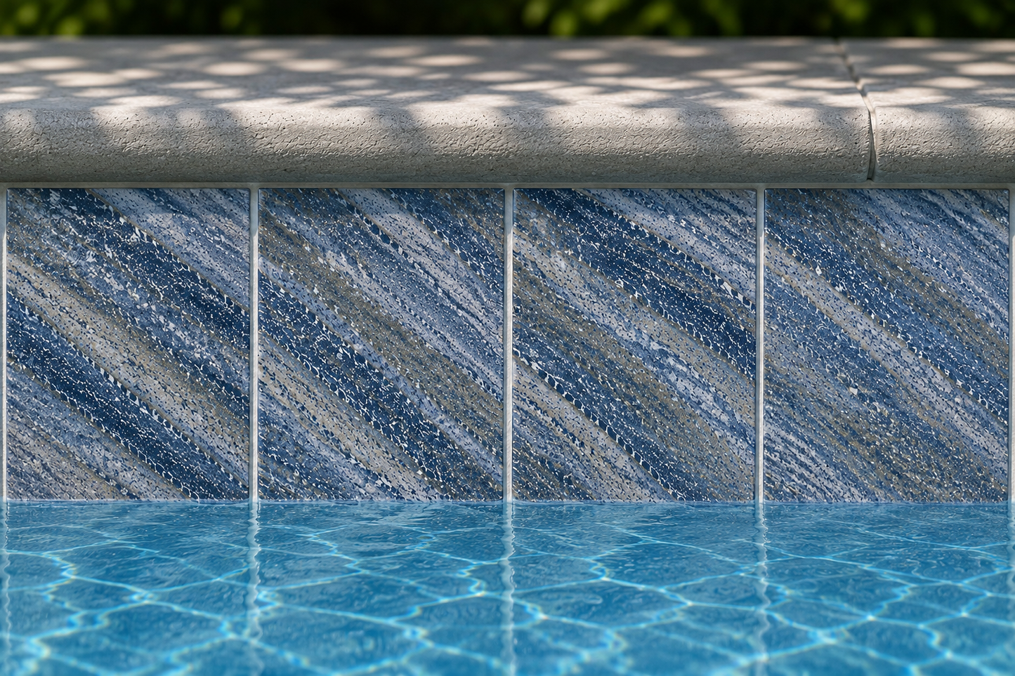 Fujiwa Blue Granite 6" x 6" Porcelain Pool Tile