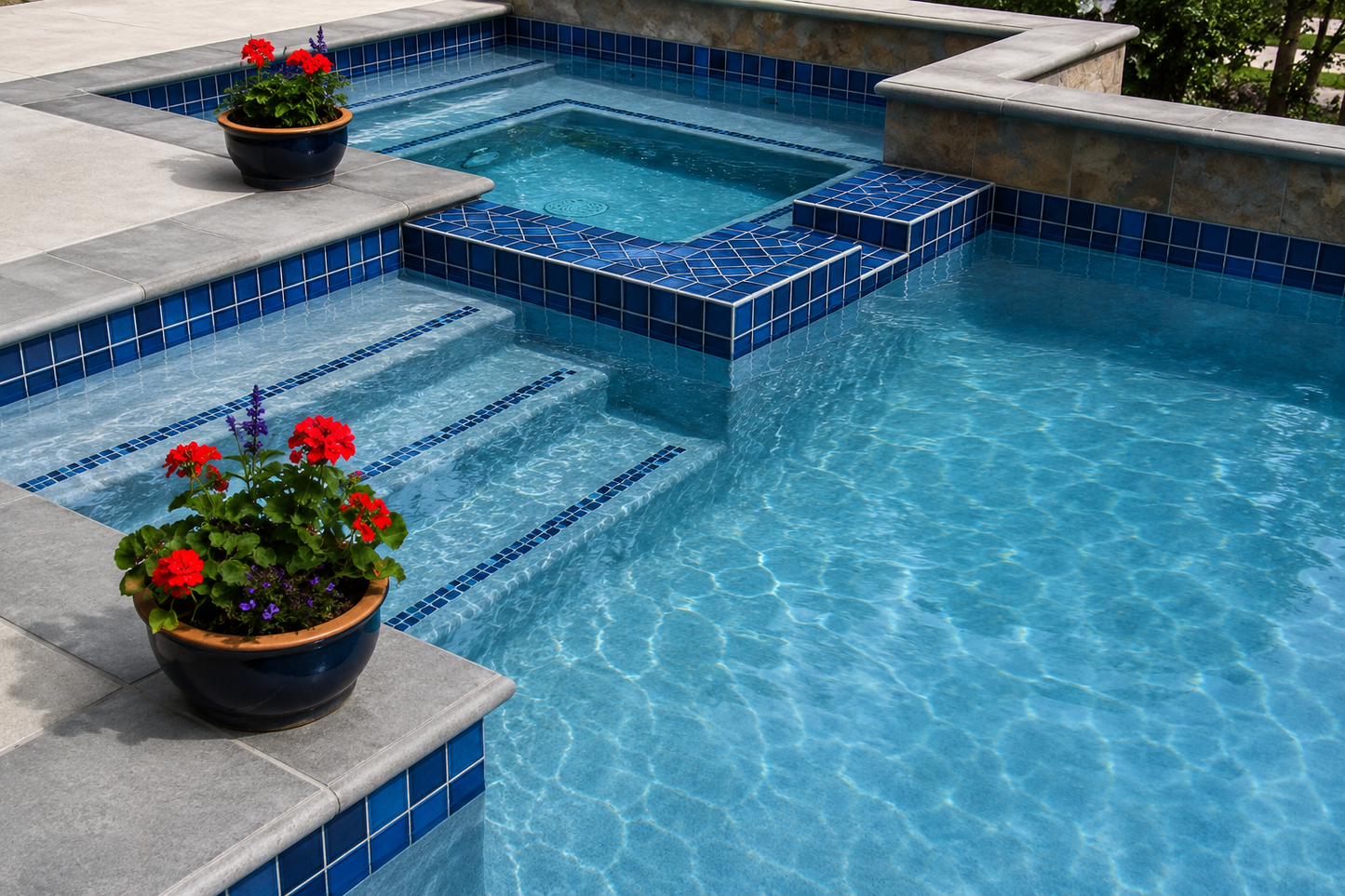 KLM Series Misty Blue 3" x 3" Porcelain Pool Tile
