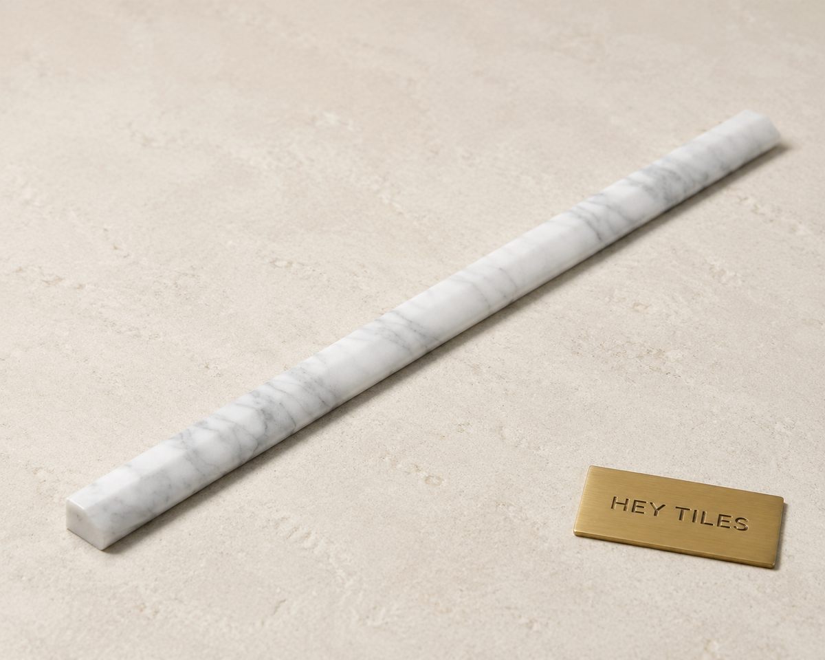 Carrara White Marble 1/2 X 12 Pencil Liner