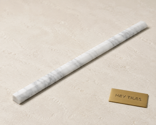 Carrara White Marble 1/2 X 12 Pencil Liner