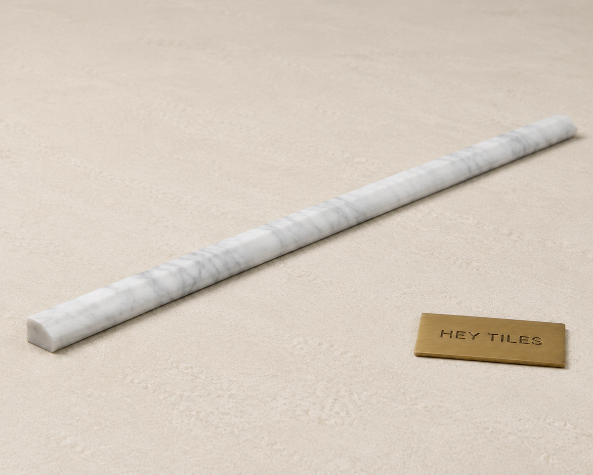 Carrara White Marble 1/2 X 12 Pencil Liner