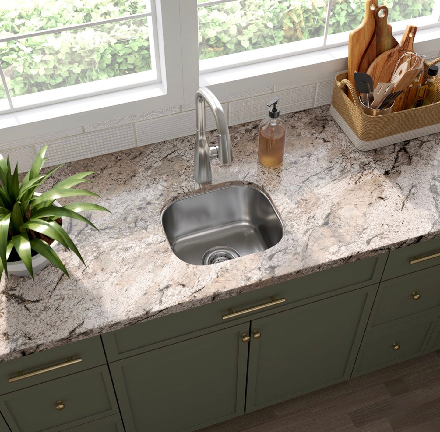 Single Bowl 18G Drawn 1210 Stainless Steel Undermount Sink