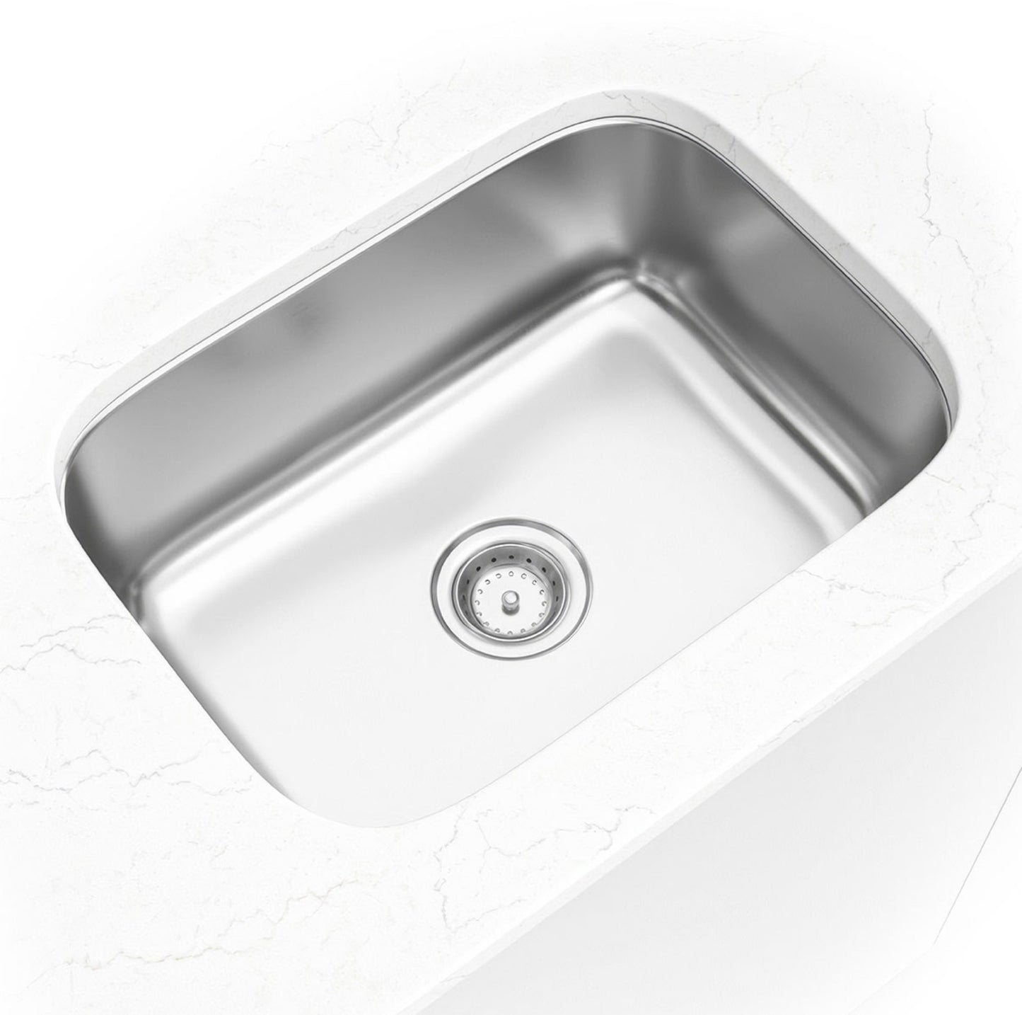 The MSI Single Bowl 18G Drawn 2318 Stainless Steel Undermount Sink
