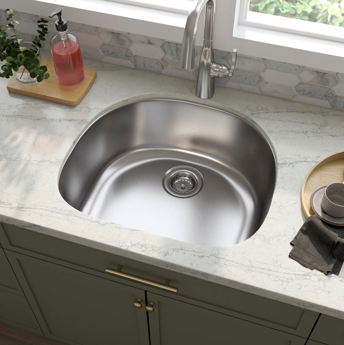MSI Single Bowl 18G Drawn 2321 Stainless Steel Undermount Sink