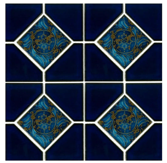 6x6 Royal Blue Fujiwa Tile Ambon Deco Series