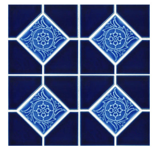 6x6 Cobalt Blue Fujiwa Tile Ambon Deco Series