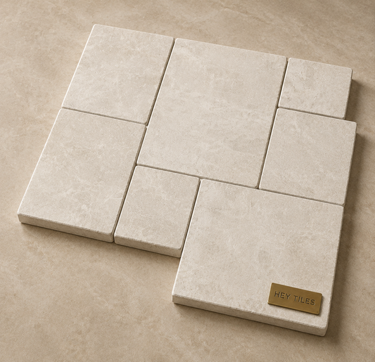 Diana Royal 1.25" (3 cm) Sandblasted & Brushed Natural Marble French Pattern Versailles Kits