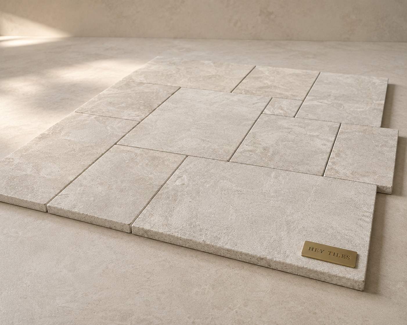 Diana Royal 1.25" (3 cm) Sandblasted & Brushed Natural Marble French Pattern Versailles Kits