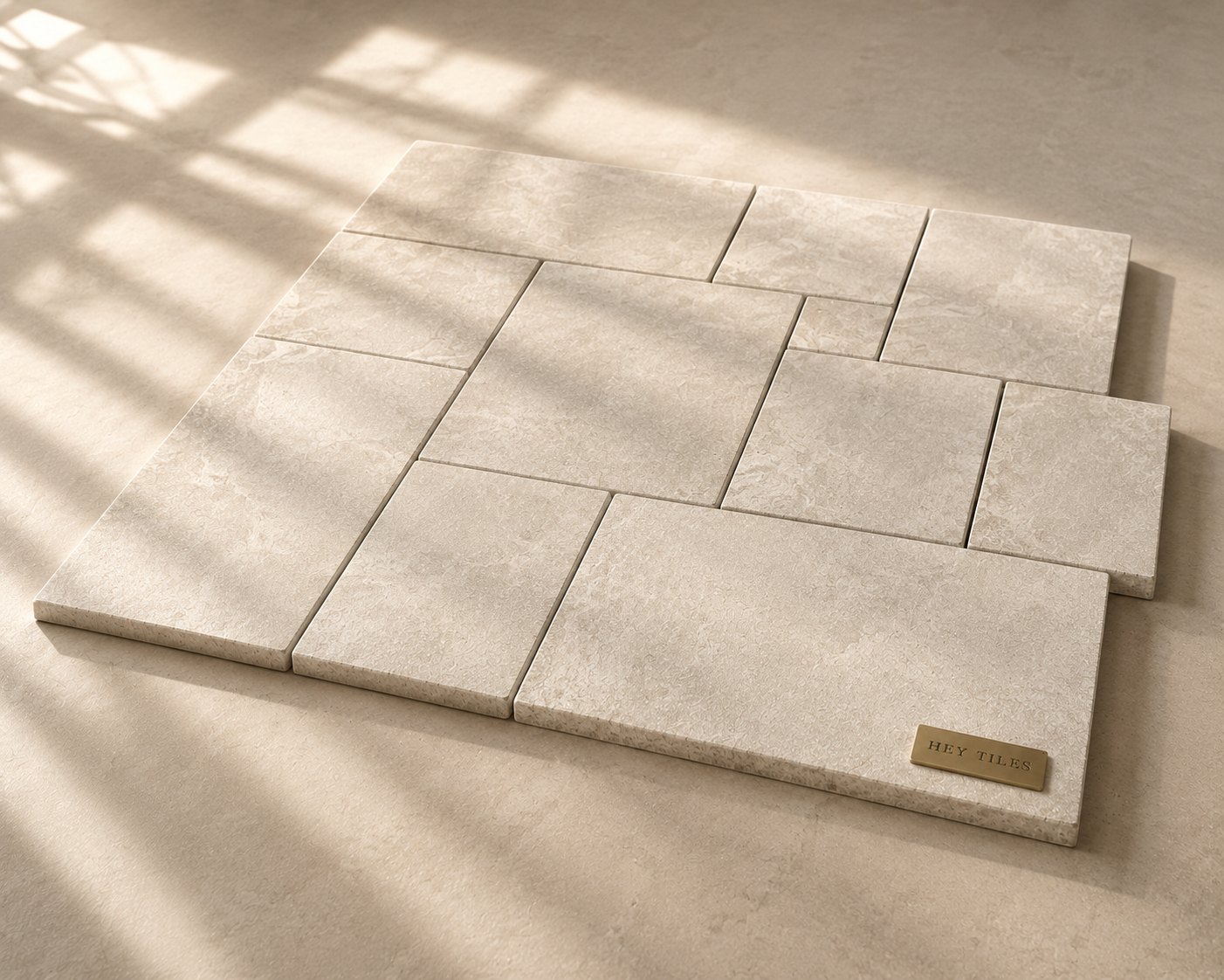 Diana Royal 1.25" (3 cm) Sandblasted & Brushed Natural Marble French Pattern Versailles Kits
