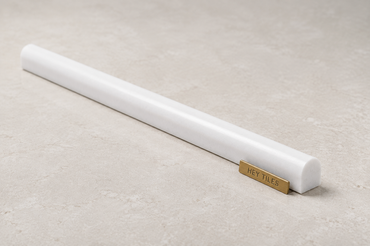 Thassos White Marble 3/4 X 12 Bullnose Liner