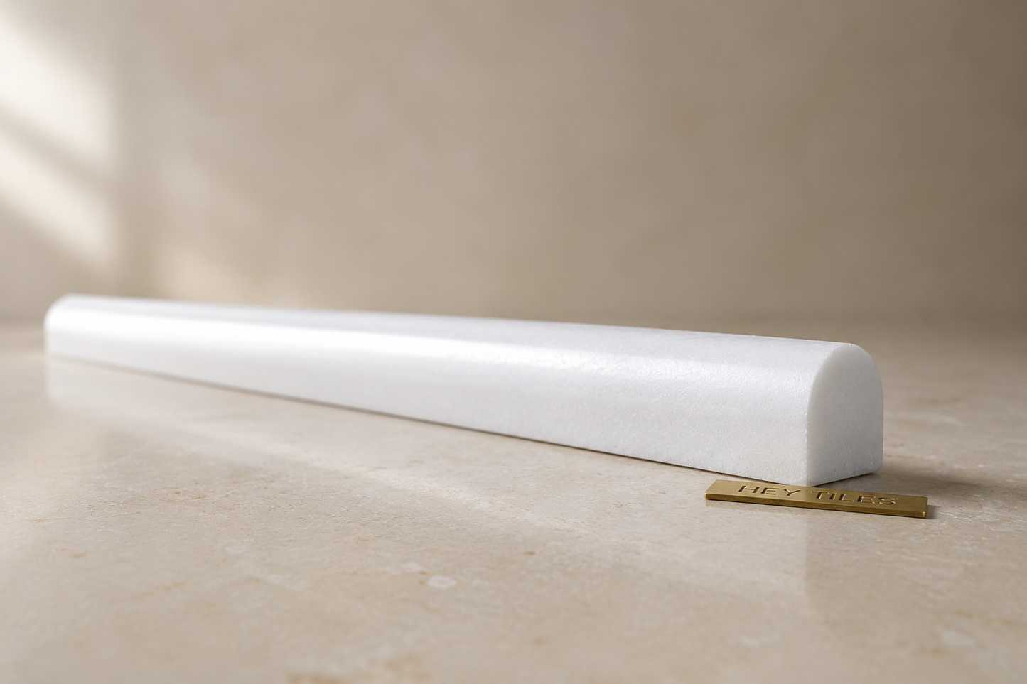 Thassos White Marble 3/4 X 12 Bullnose Liner