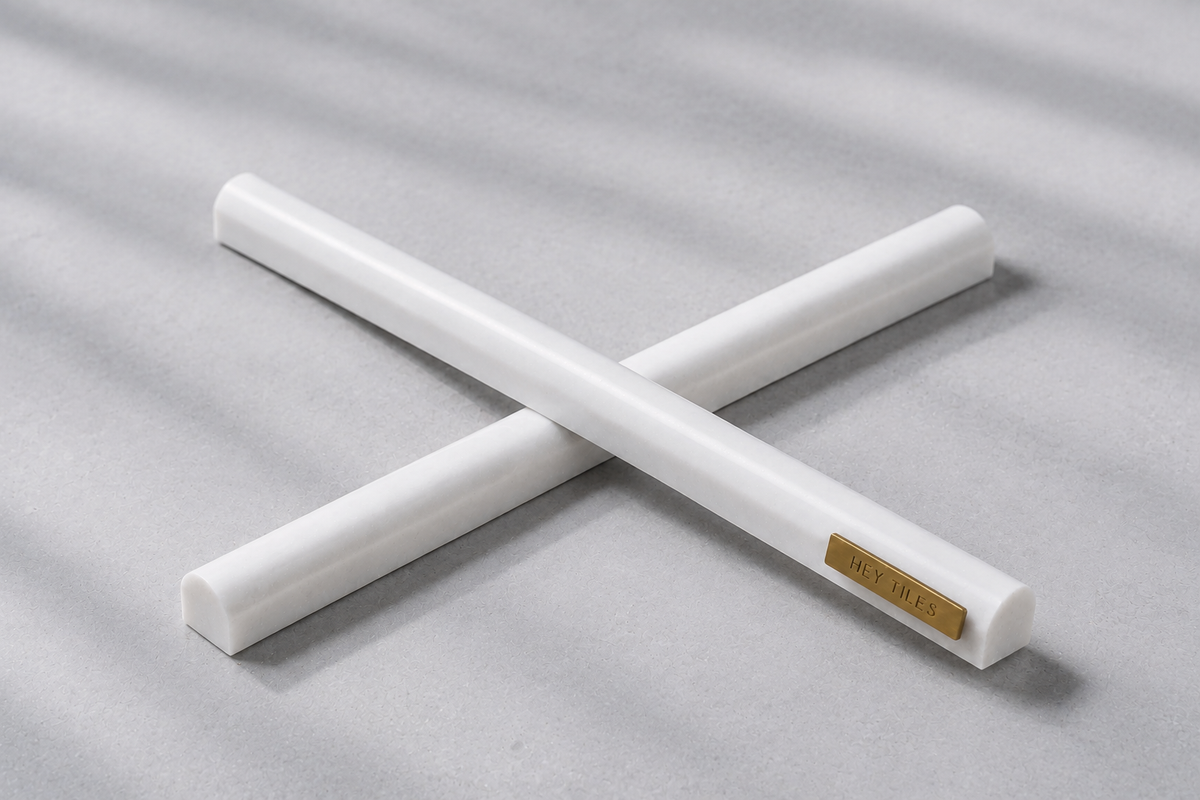 Thassos White Marble 3/4 X 12 Bullnose Liner