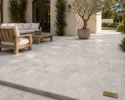 Tundra Gray 1.25" Sandblasted & Brushed Natural Marble Paver Versailles Pattern Kits - 10 Bundles — product image 5