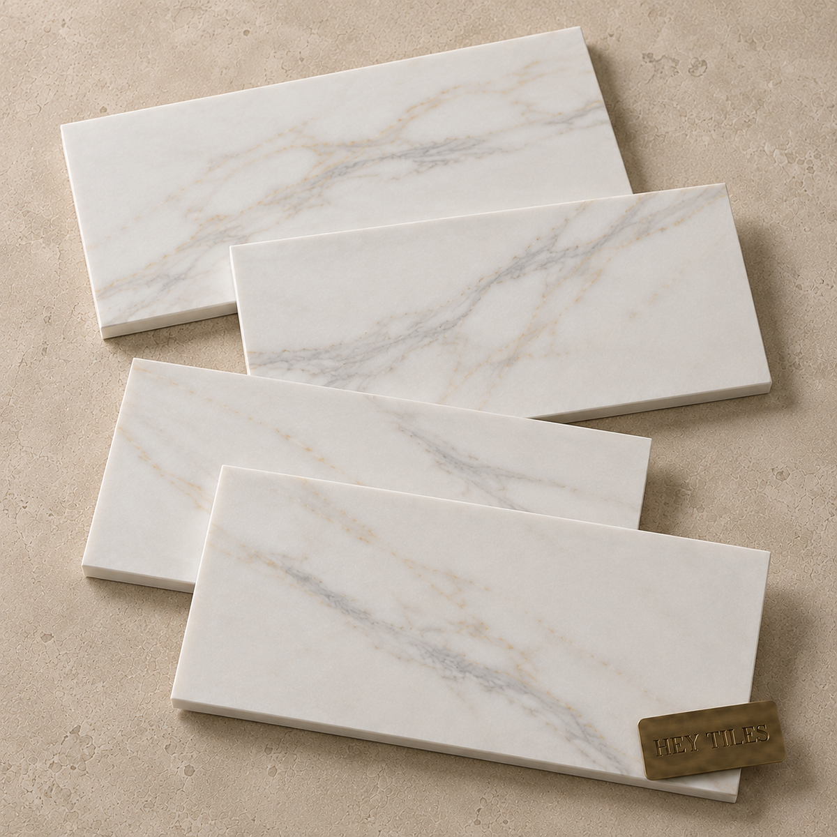 6X12 Tuscan Calacatta Gold Subway Premium Italian Marble Tile