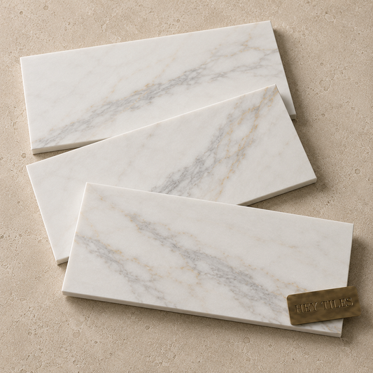 6X12 Tuscan Calacatta Gold Subway Premium Italian Marble Tile