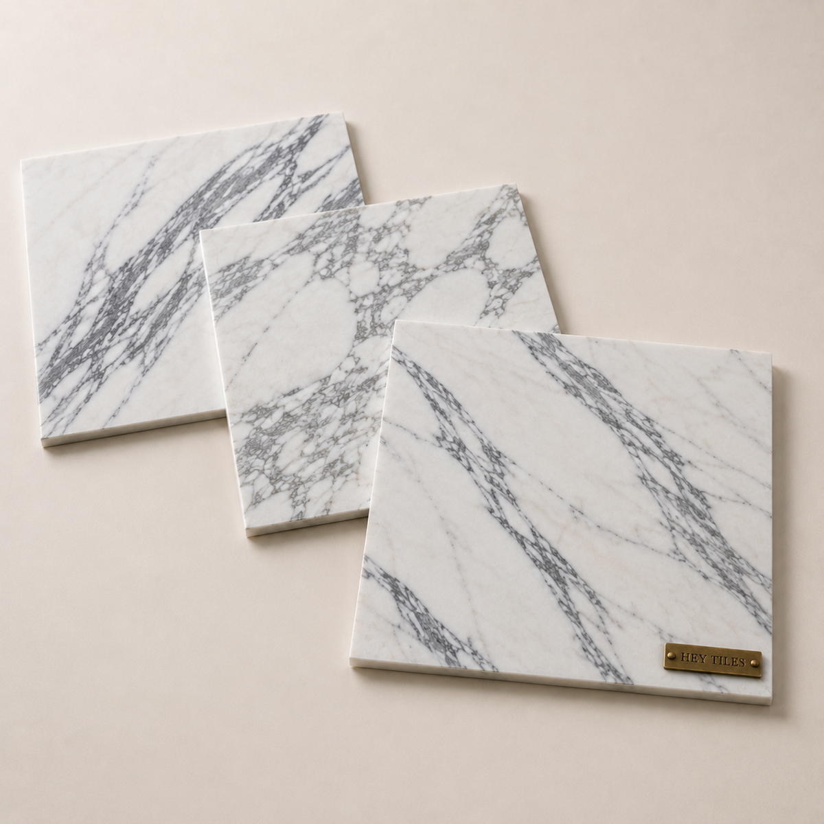 12x12, 3/8 Arabescato Corchia Deluxe Italian Marble Tile