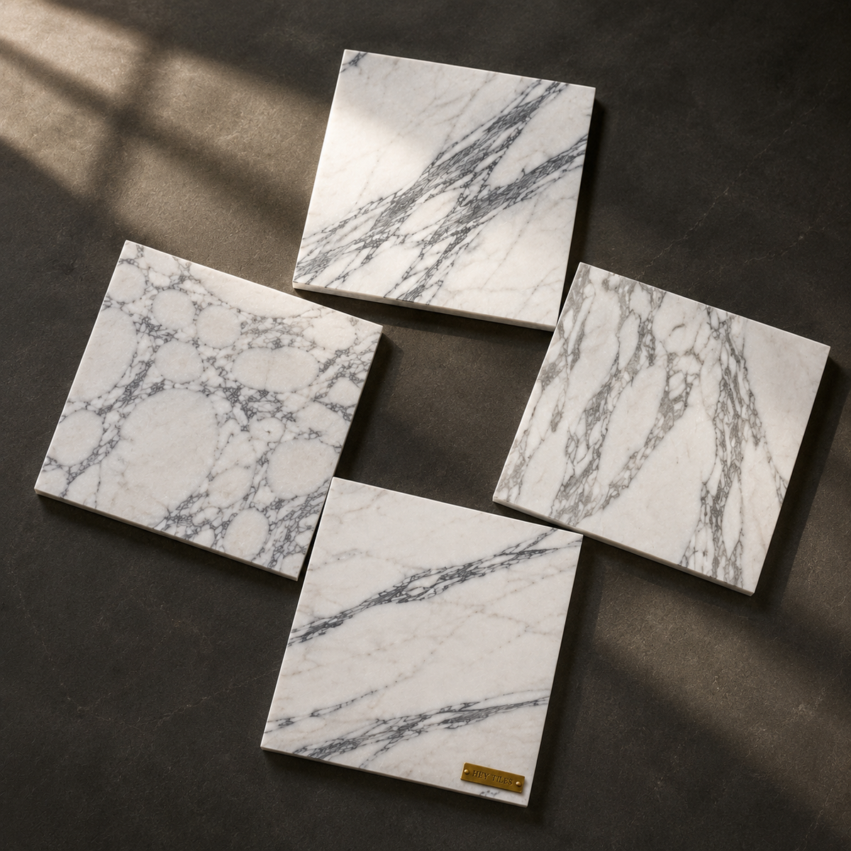 12x12, 3/8 Arabescato Corchia Deluxe Italian Marble Tile