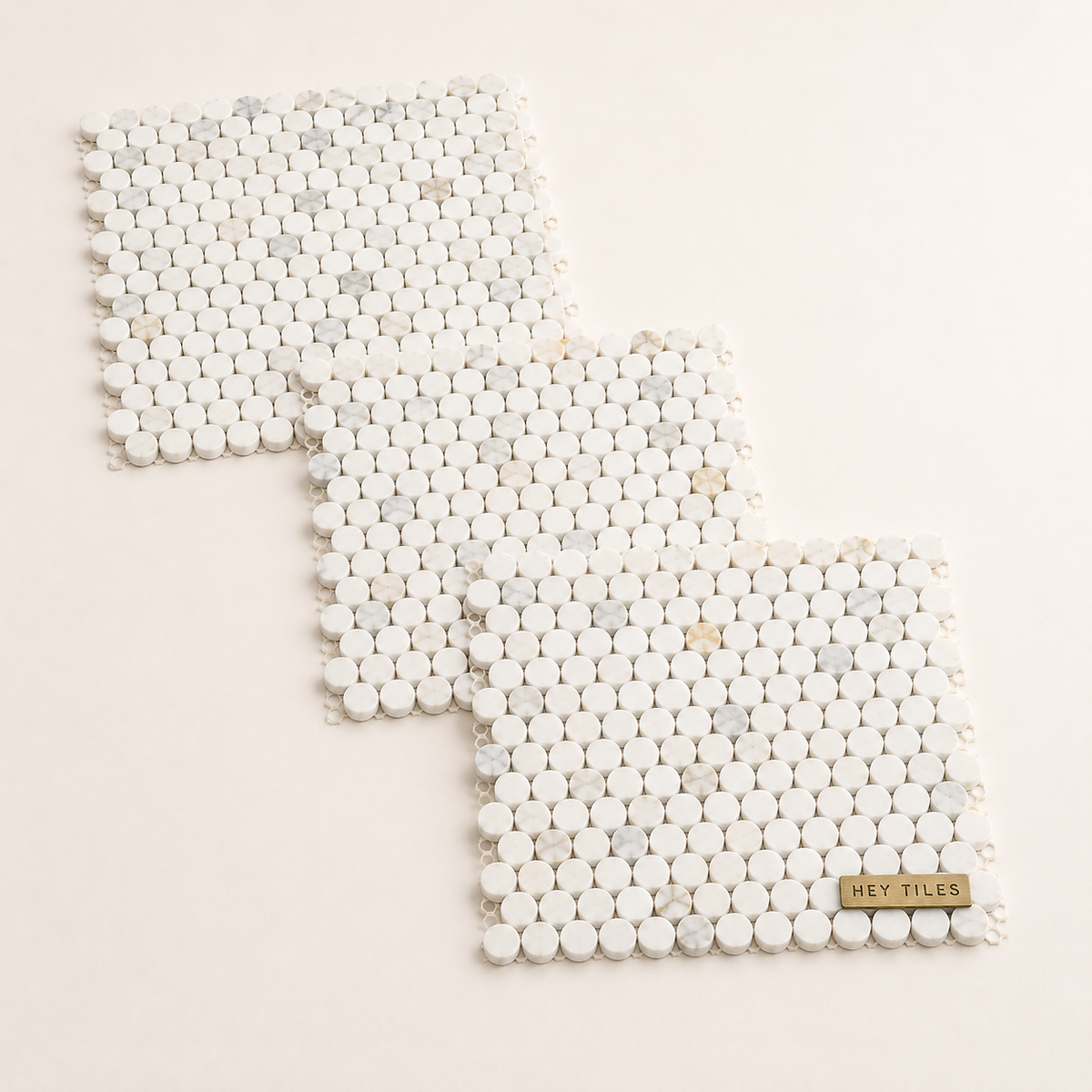 Tuscan Calacatta Gold 3/4" Penny Round Polished Marble Mosaic