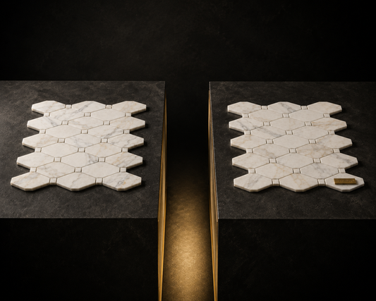 Tuscan Calacatta Gold 2" x 4" Octave Marble Mosaic Tile