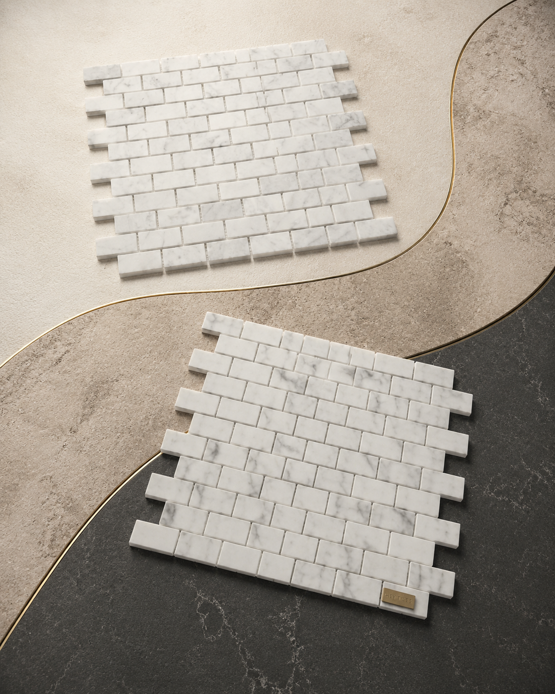 Carrara White 1x2 Marble Brick Mosaic Tile