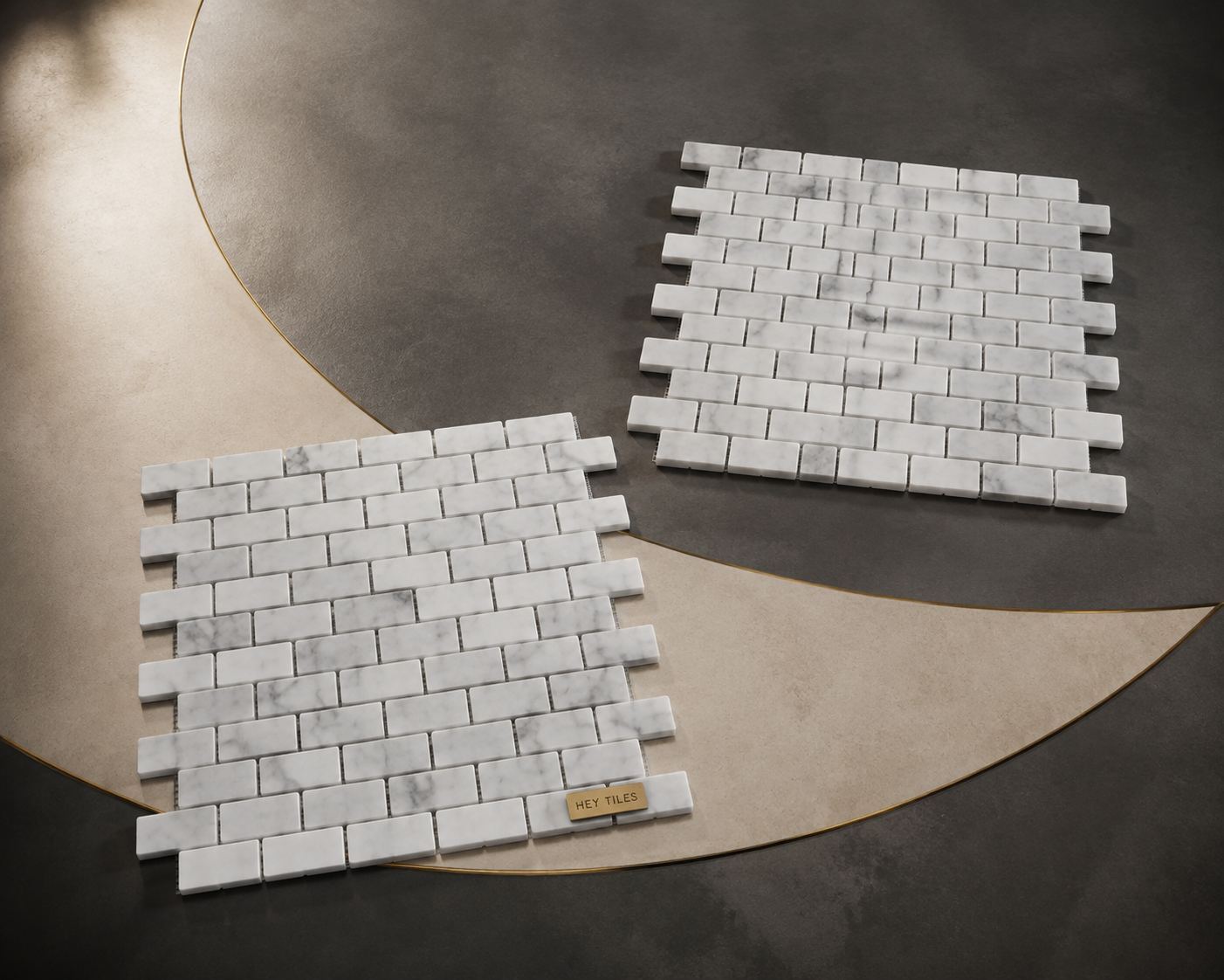 Carrara White 1x2 Marble Brick Mosaic Tile
