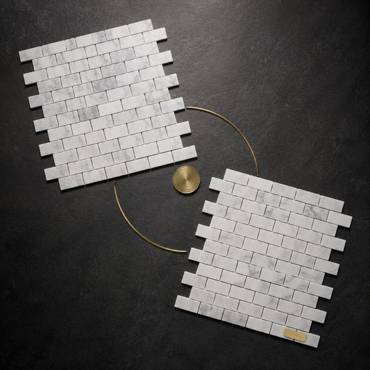 Carrara White 1x2 Marble Brick Mosaic Tile