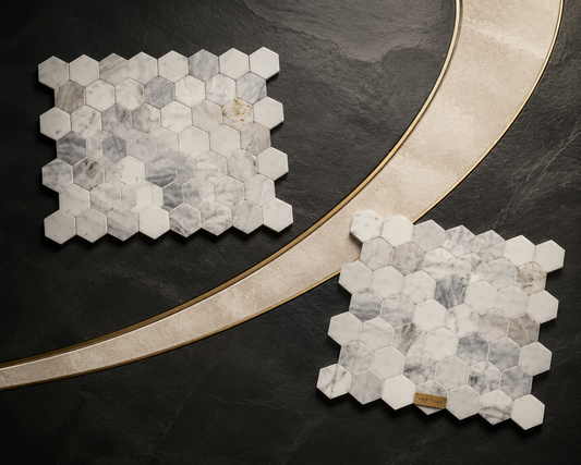Arabescato Venato 2" Hexagon Honed Marble Mosaic