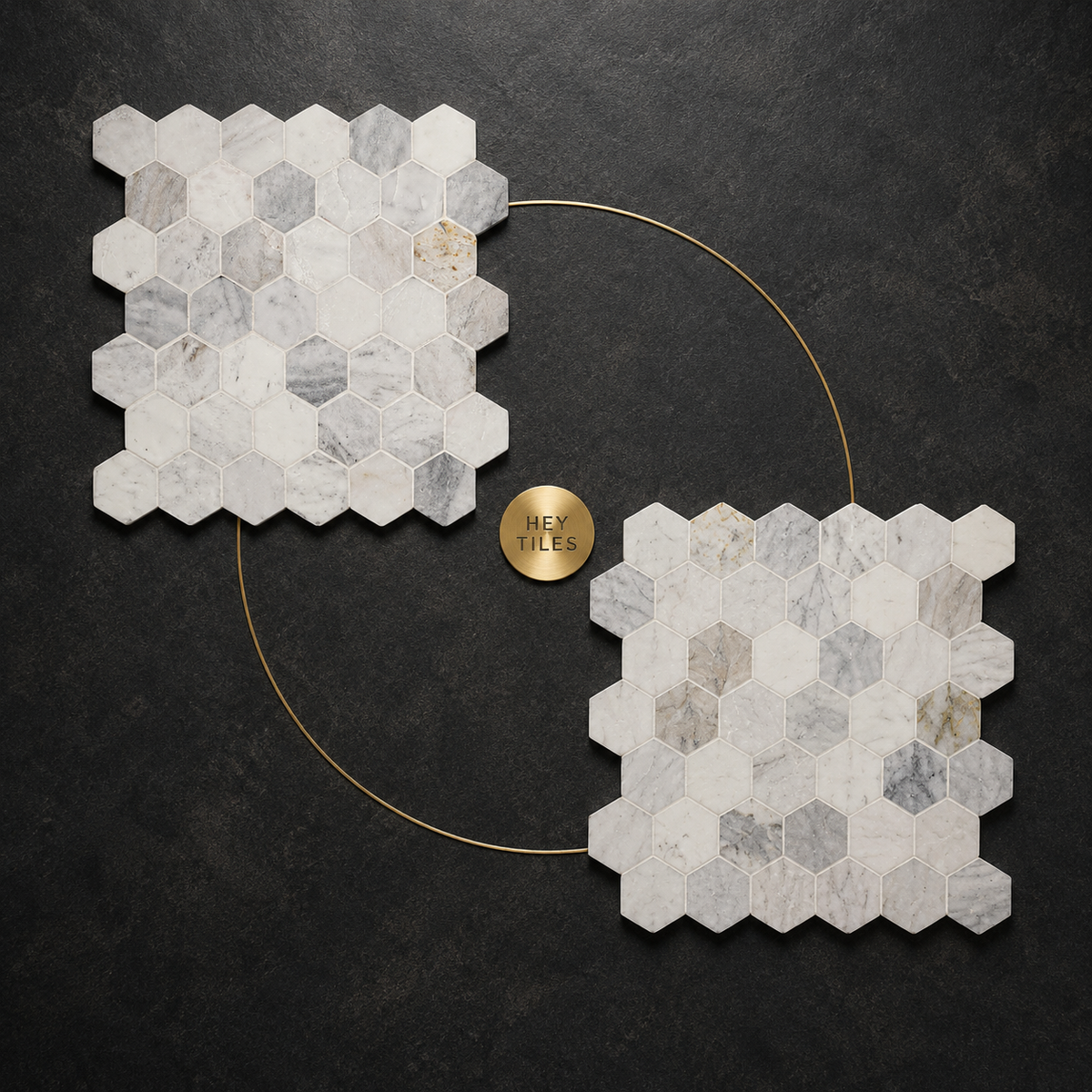 Arabescato Venato 2" Hexagon Honed Marble Mosaic