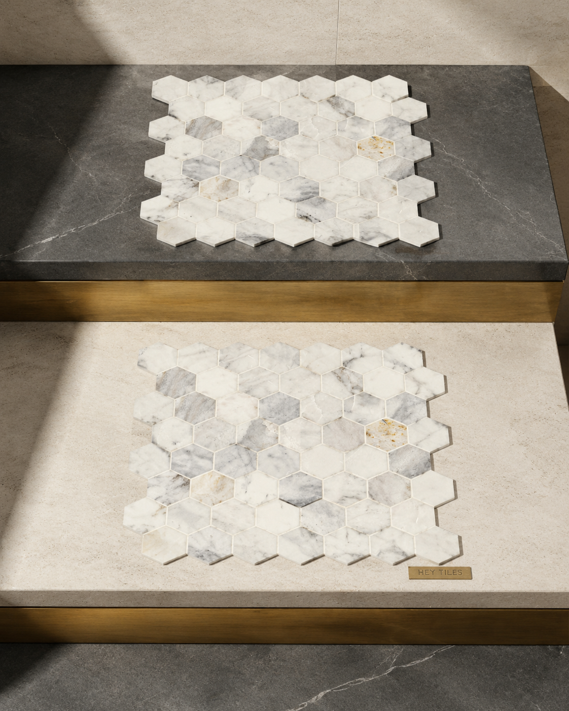 Arabescato Venato 2" Hexagon Honed Marble Mosaic