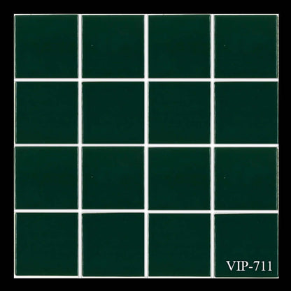 Fujiwa Tile VIP 3x3 Hunter Green Mosaic, perfect for pool designs with elegant, lush aesthetics.