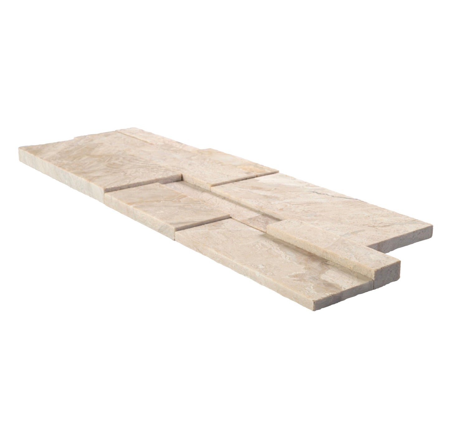 MSI XL RockMount™ Royal Cream 3D Honed 9" × 24" Marble Ledger Panel
