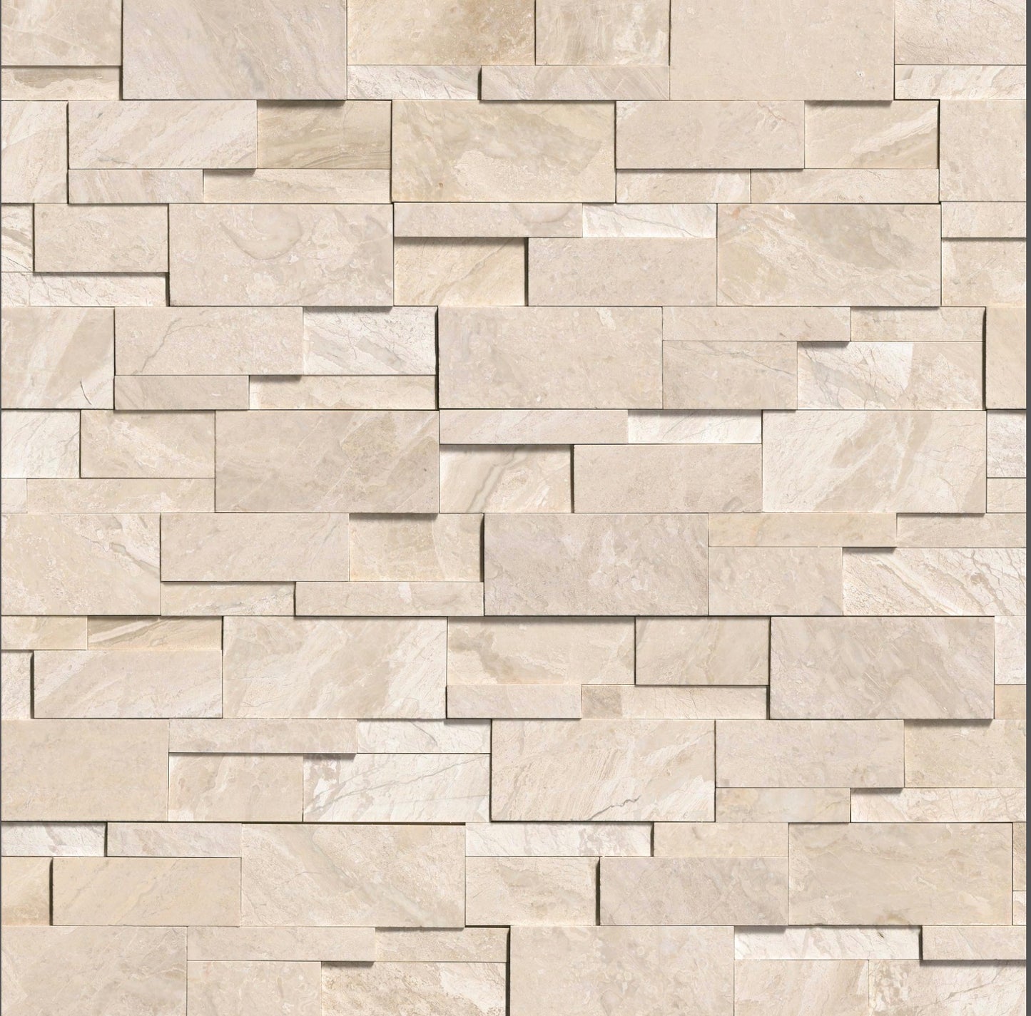MSI XL RockMount™ Royal Cream 3D Honed 9" × 24" Marble Ledger Panel