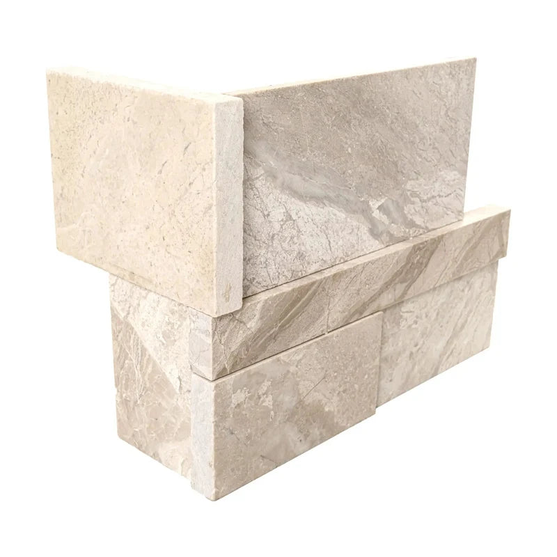 Royal Cream 3D Honed Marble Corner Panel | MSI