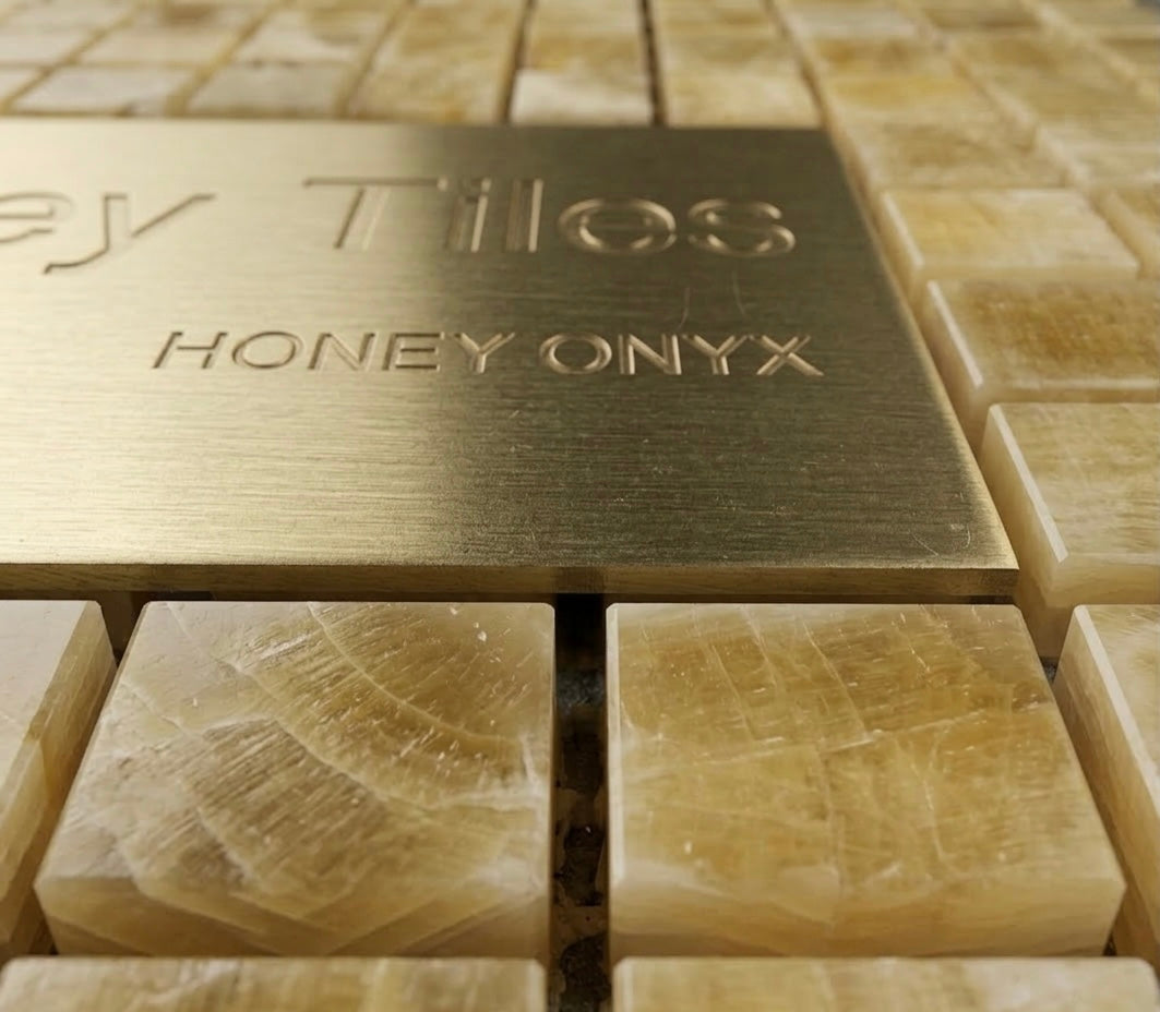 Honey Onyx Mosaic 5/8x5/8 3/8 Polished