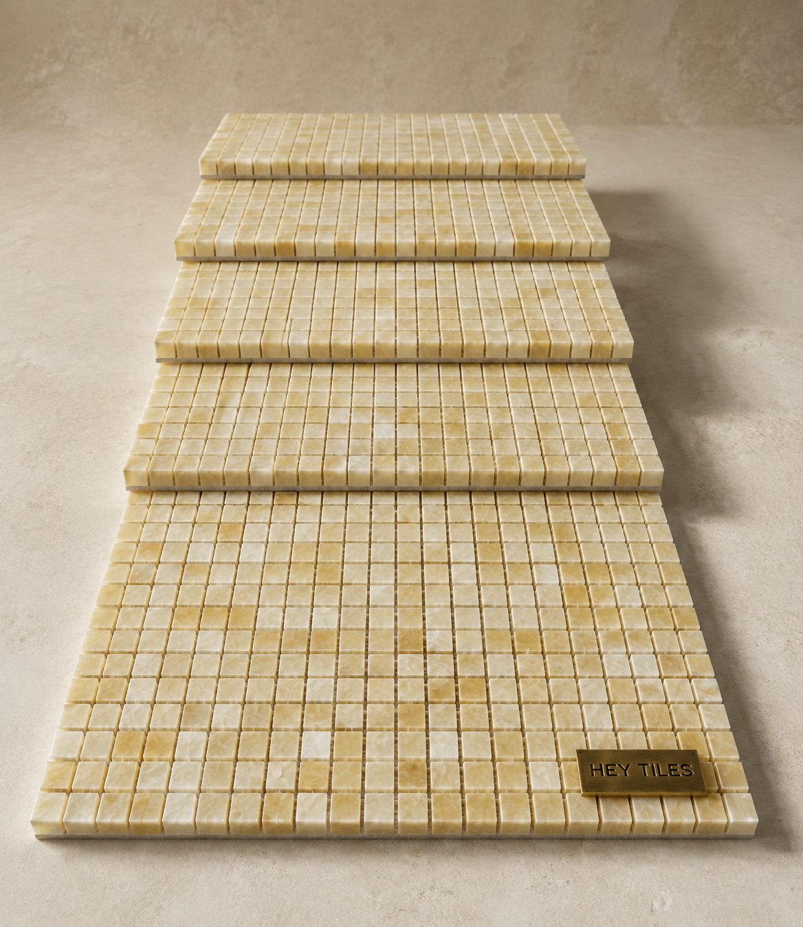 Honey Onyx 5/8" Square Polished Mosaic Tile – 3/8"