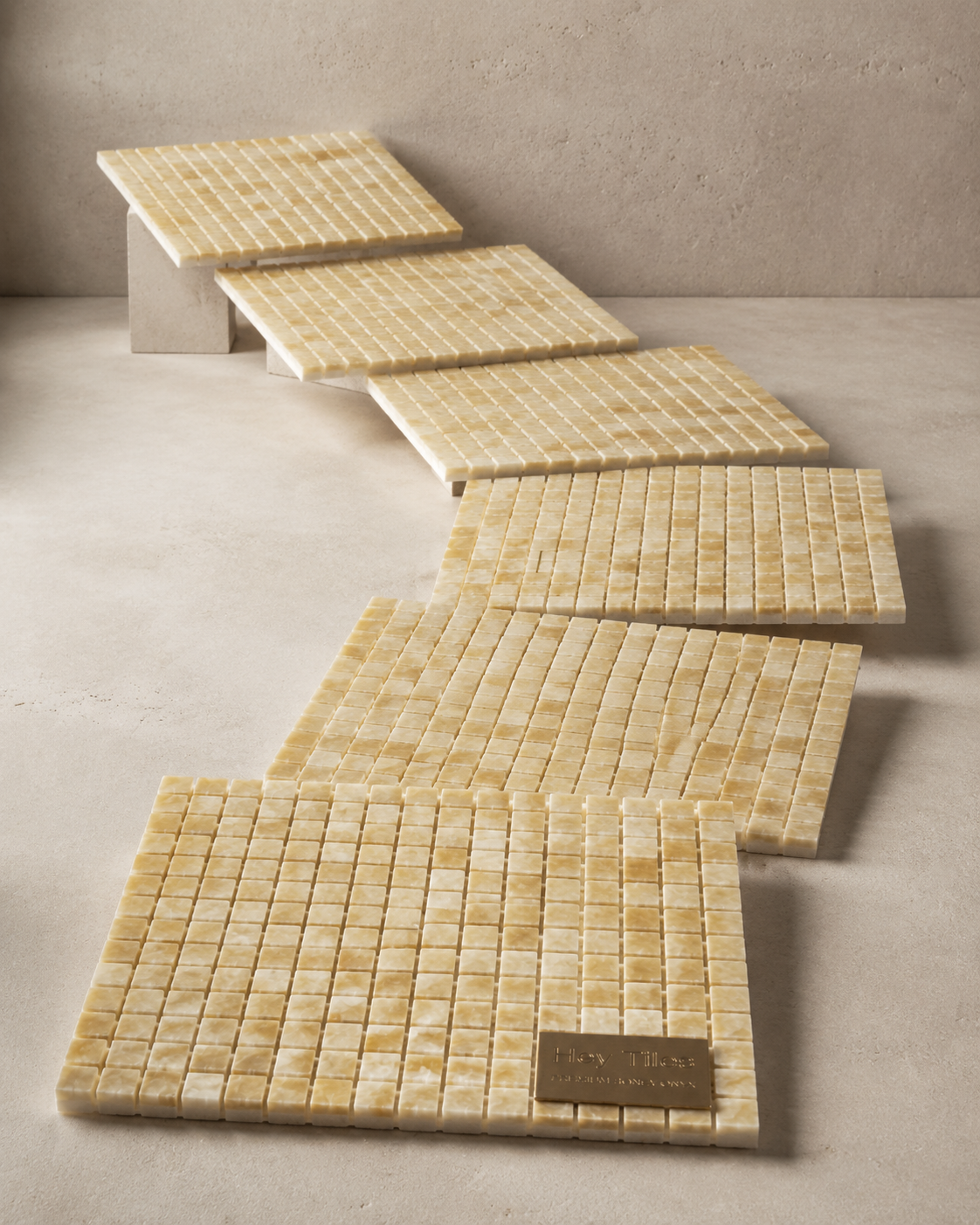 Honey Onyx 5/8" Square Polished Mosaic Tile – 3/8"