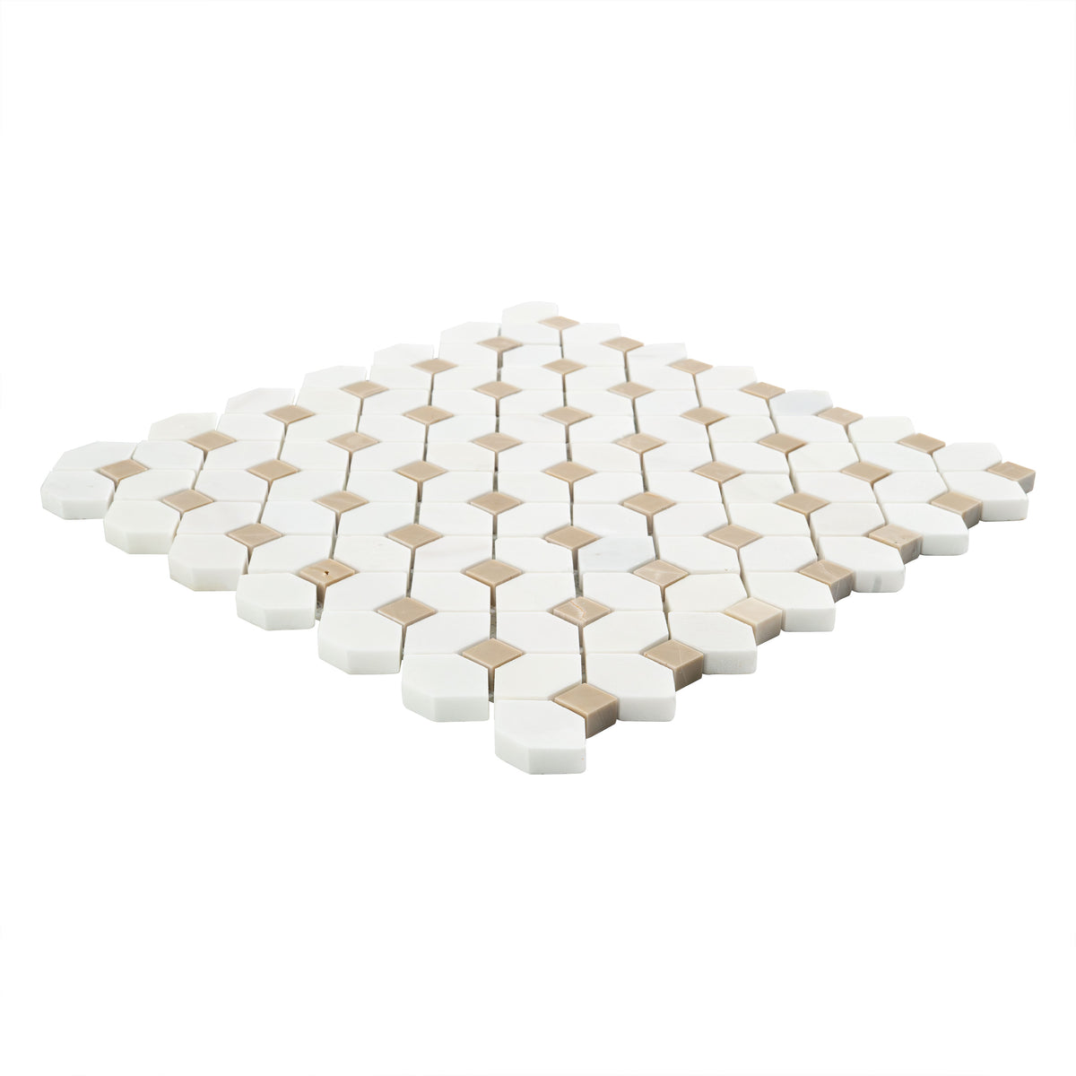 MSI Bianco Dolomite Crema Dotty Polished Marble Mosaic