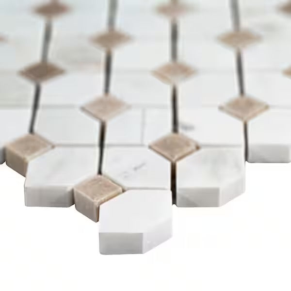MSI Bianco Dolomite Crema Dotty Polished Marble Mosaic