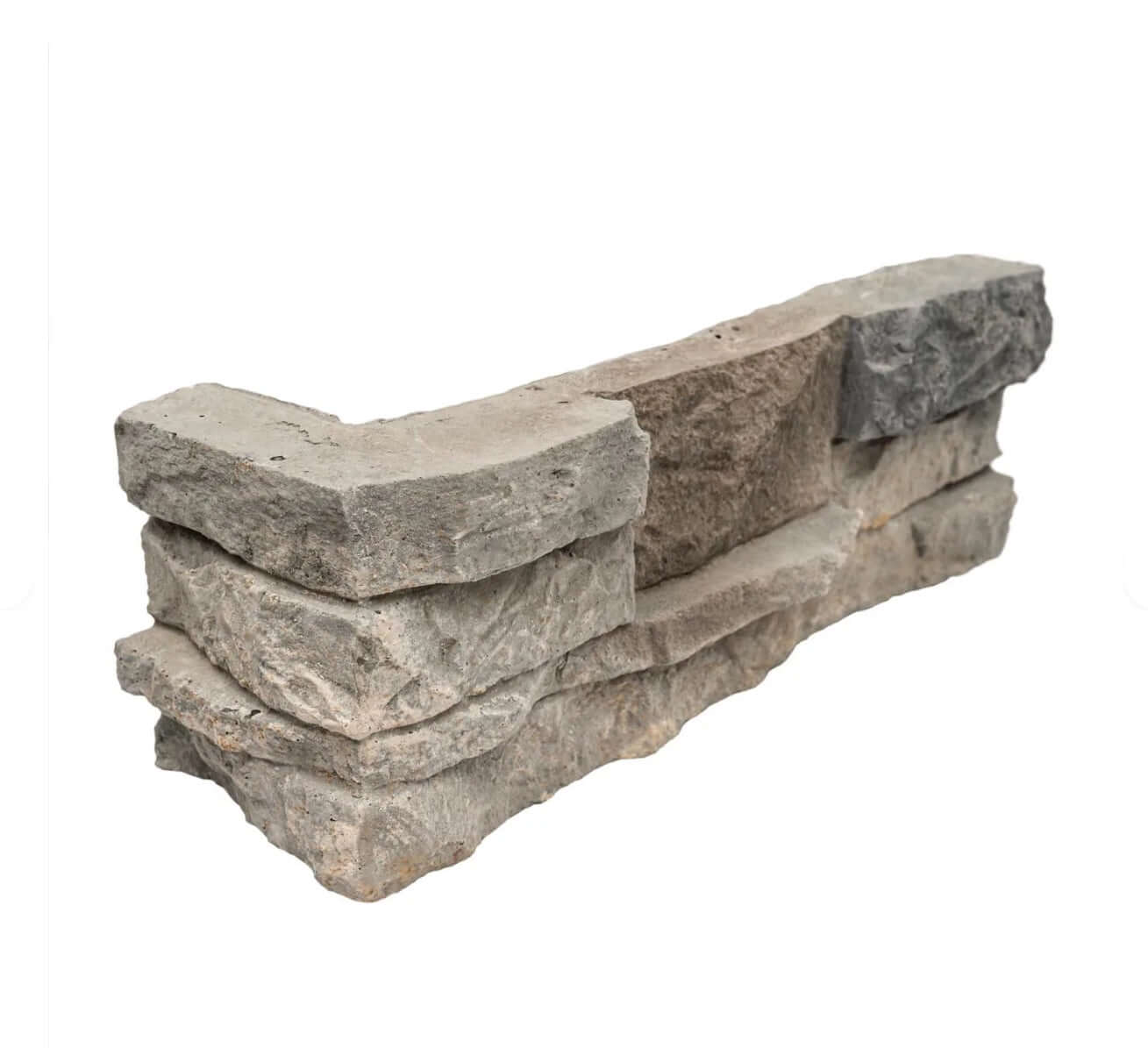 Terrado Ashbury Shadow 4" x 12" Natural Concrete Ledger Corner for modern wall projects.