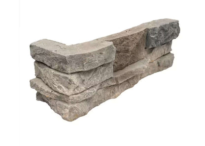 Terrado Ashbury Shadow 4" x 12" Natural Concrete Ledger Corner for modern wall projects.