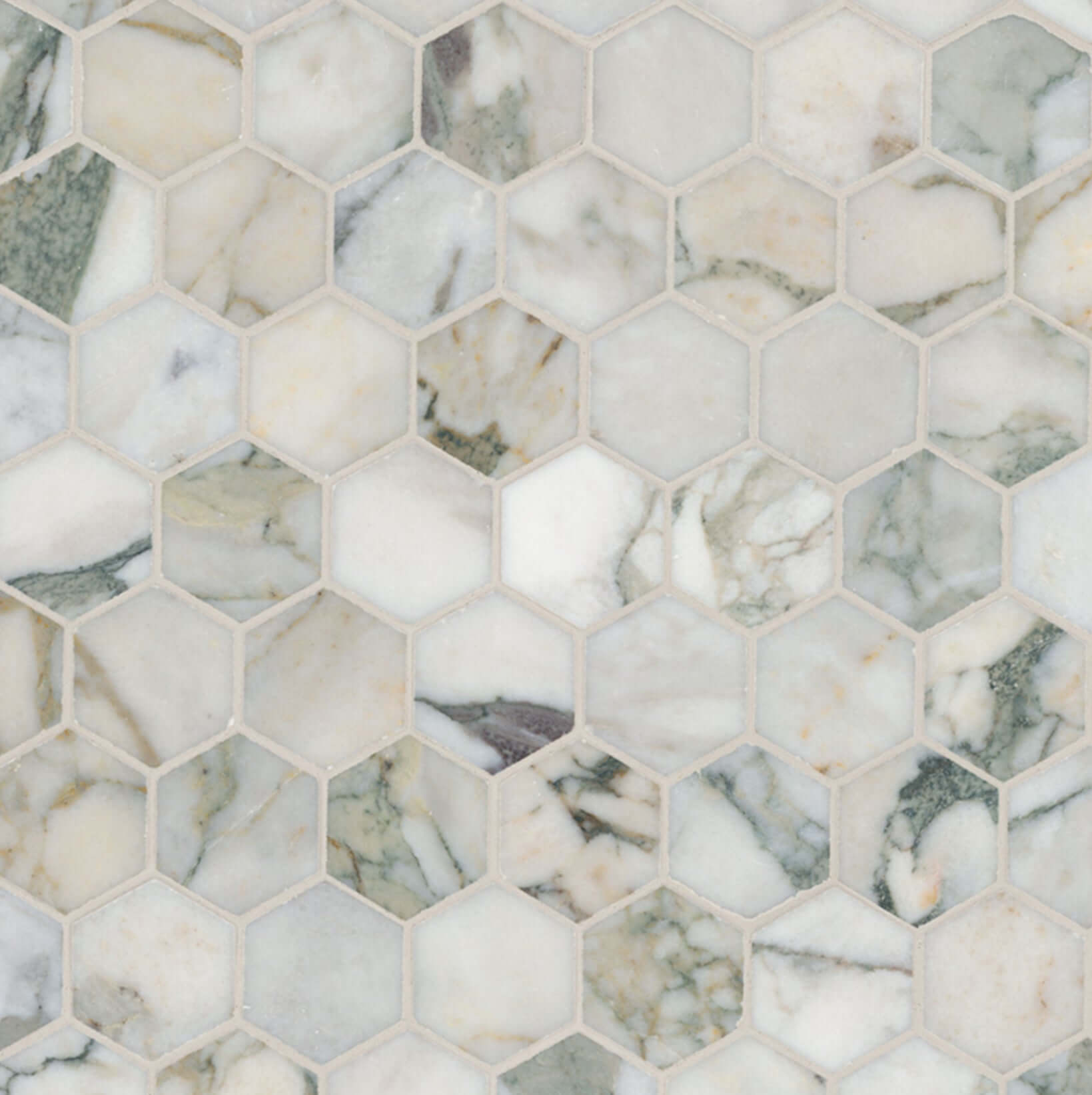 Calacatta Green Marble Hexagon Tile - Luxury Mosaic – Hey Tiles