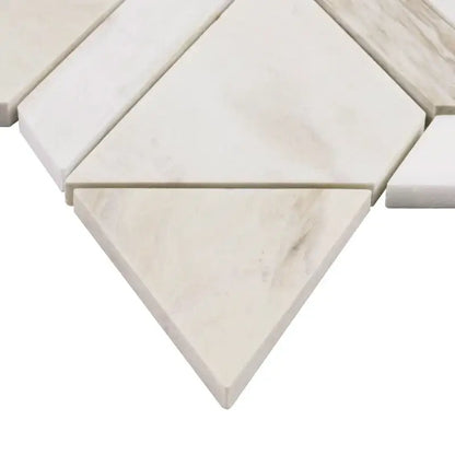 Angora Floralis Polished Marble Mosaic Tile close-up, showcasing elegant floral design and premium texture for flooring.